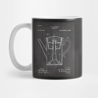 Coffee Percolator Patent - Coffee Lover Kitchen Décor Art - Black Chalkboard Mug